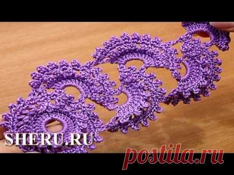 Beginning the Tape Crochet Round Motif  Урок 3 часть 2 из 2 Ажурное ленточное кружево