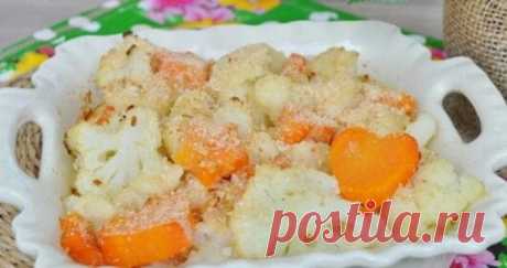 Полезная запеканка с цветной капустой и морковью