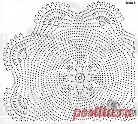 Белый палантин крючком