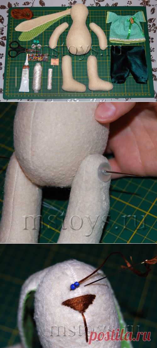 Мастер-класс: шьем тильда-зайца из флиса. Часть 3. Сборка :: MSToys.ru