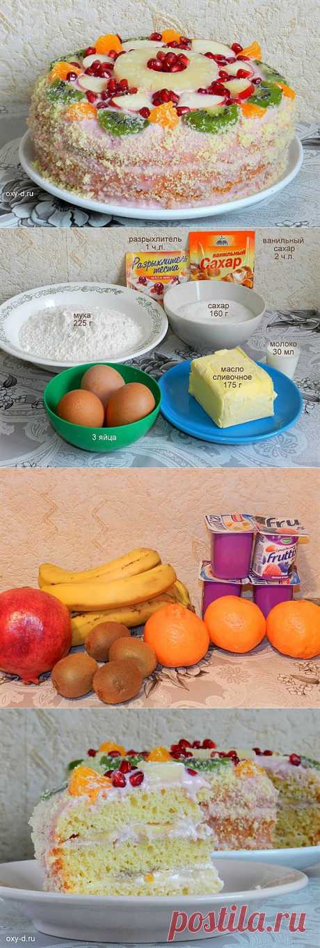 Фруктовый торт с йогуртом в мультиварке | Просто Вкусно