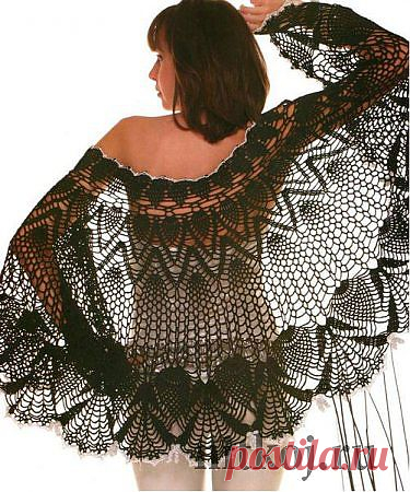 Ажурная накидка крючком &raquo; Ниткой - вязаные вещи для вашего дома, вязание крючком, вязание спицами, схемы вязания