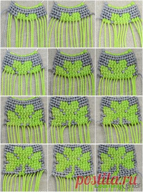 Как сделать плетеный брелок в узоре Счастливый клевер лист - Pandahall.com