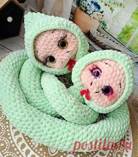 Змейка в капюшоне крючком. Амигуруми схемы и описания. Автор: Наталья Ходунова | IRINELY.ART
