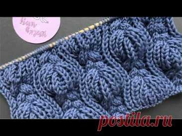 Узор из кос и патентных петель/How to knit a scarf