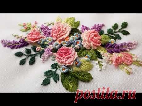 (39) ЦВЕТОЧНАЯ ВЫШИВКА \ FLOWER EMBROIDERY - YouTube