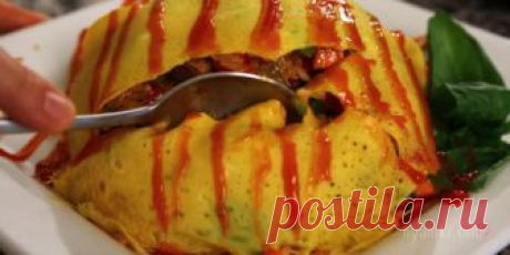 Корейский омлет с рисом - Нямки - самые вкусные и необычные рецепты