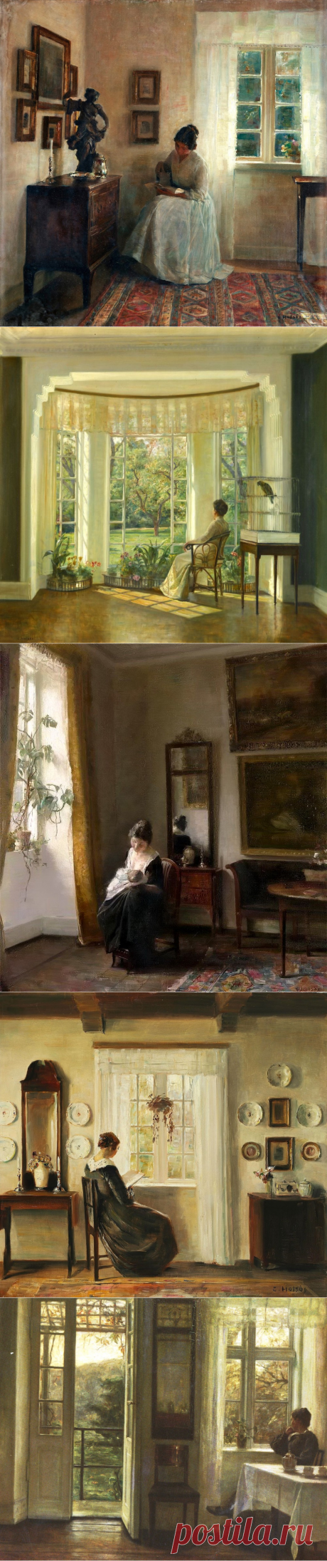 ЖЕНЩИНА СИДЕЛА У ОКНА.(ЖЕНЩИНЫ В ИНТЕРЬЕРЕ ХУДОЖНИКА CARL HOLSOE)