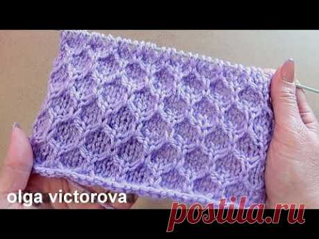 Не сложно, не ново, но так нежно и красиво Рельефный узор Соты 615 Узоры Спицами