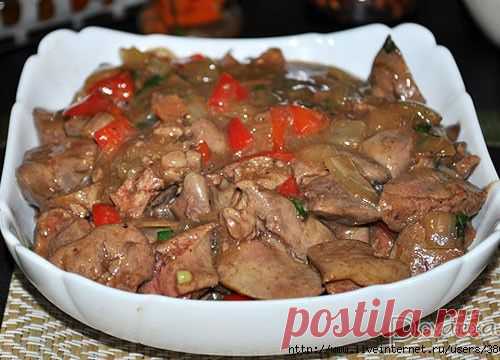 Изысканная куриная  печень по-китайски