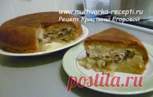 Курник на кефире в мультиварке |