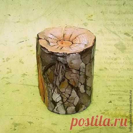 &quot;СОСНОВАЯ ПОЛЕШКА&quot; декорирование свечи.