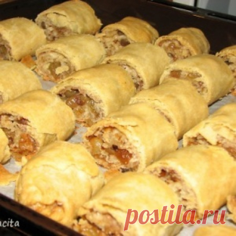 Песочные рулетики с изюмом и орехами. Просто, быстро, вкусно!