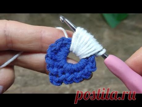 Цветок Из Остатков Пряжи МАСТЕР КЛАСС🌺Flower Motif😇Super Easy Crochet Flower