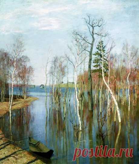 Весна. Большая вода (картина) — Исаак Ильич Левитан ★ Разрешение файла: 849×1000 px. Информация о картине, описание, где находится, другие картины художника. Альбом: Исаак Ильич Левитан, #1/393.