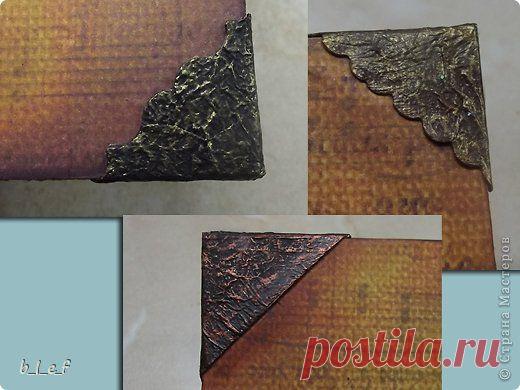 "Металлический" уголок для фотоальбомов. МК