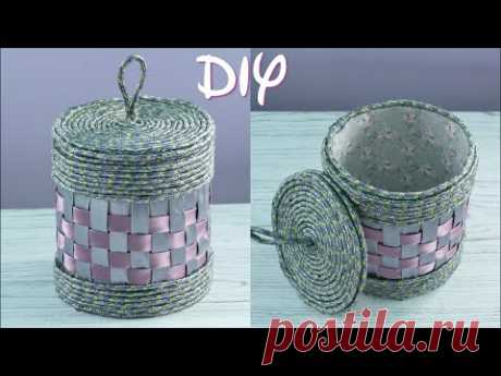 Коробка-шкатулка своими руками. Для мелочей из картона Basket-box with your own hands.
