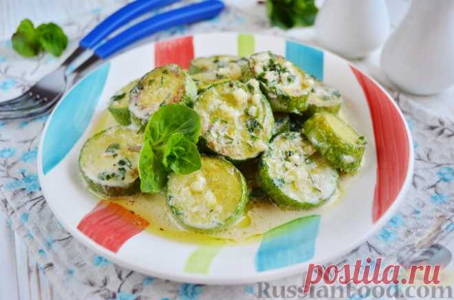Рецепт: Кабачки, тушенные со сливками на RussianFood.com