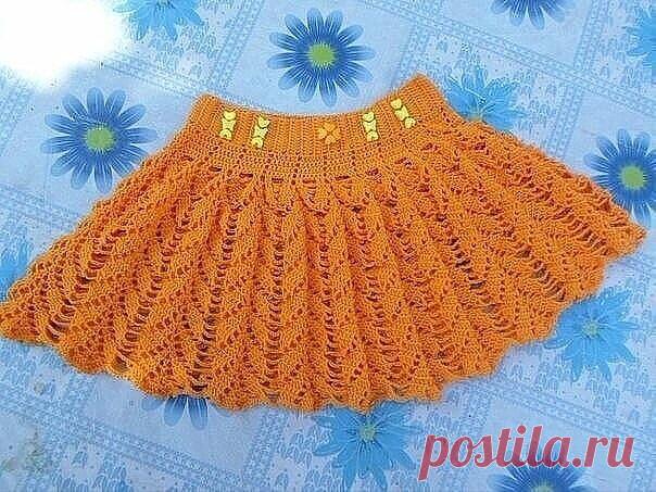 Детская юбка крючком