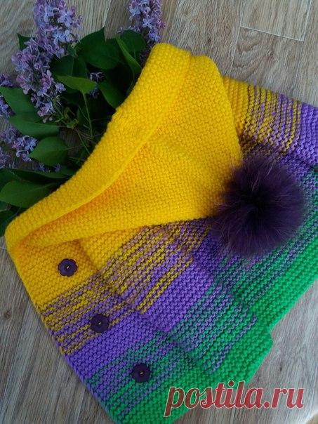 Доброго времени суток феечки спиц и крючочков  делюсь с вами своими творениями )) подсела я на кардики для малышей  платочная вязка , реглан снизу  вяжется быстро и легко , справится даже начинающая феечка ровненьких петелек всем (Автор Светлана Шпакова)