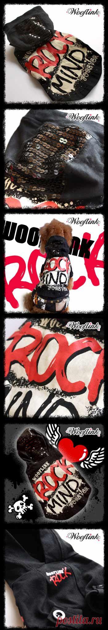 Толстовка для собак "Rock Mind" (060 Т-W) - ТОЛСТОВКИ ДЛЯ СОБАК, КОФТОЧКИ ДЛЯ СОБАК - ОДЕЖДА ДЛЯ СОБАК - Crystaldog