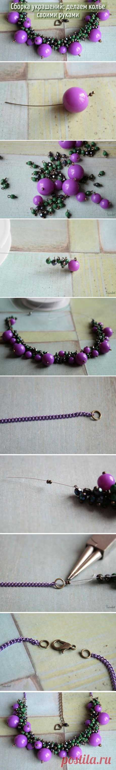(3) Сборка украшений: делаем яркое летнее колье своими руками #diy #tutorial #necklace | МК (схемы)