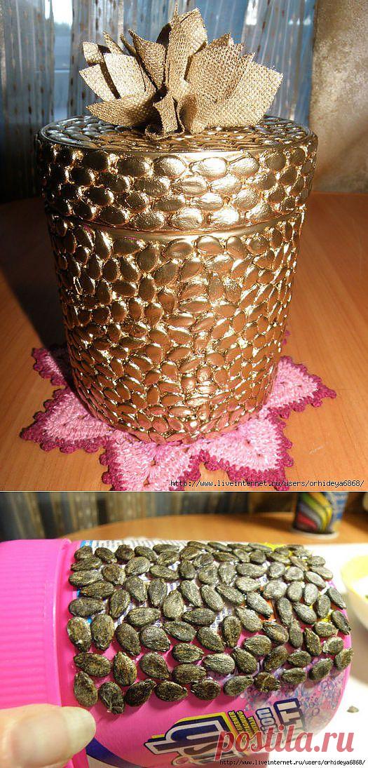 ШКАТУЛКА ИЗ АРБУЗНЫХ СЕМЕЧЕК, или используем арбуз на все 100%..