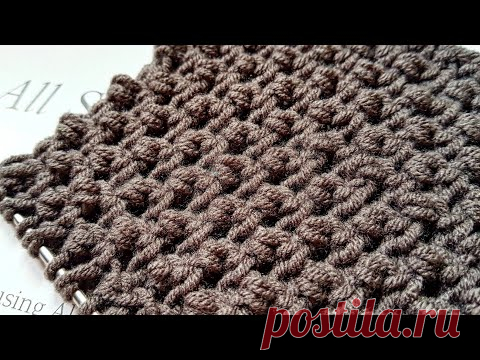 Проще способа не встречала!🙆‍♀️ Узор, буквально растёт в руках. Шикарное букле спицами. knitting.