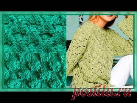 Двусторонний, рельефный  узор спицами "Стрелы"/ "Arrows" - knitted double-sided embossed pattern.