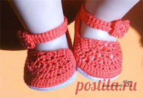 Вязаные туфельки для Baby Born