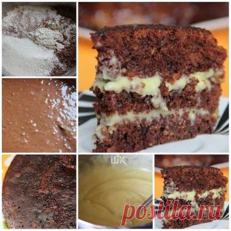 Сумасшедший пирог "Crazy Cake"
Имеет необыкновенный вкус, несмотря на свой простой состав
⠀
 Для приготовления сумасшедшего пирога "Crazy Cake" нам понадобится:
2 стакана молока;
2 стакана муки;
1,5 стакана сахара;
6 ст. л. какао
4 ч. л. разрыхлителя.
Для крема:
2 стакана молока;
1 стакан сахара;
3 ст. л. муки;
1 яйцо.
⠀
 Смешать все сухue ингредиенты входящие в состав бисквита: муку, сахар, какао и разрыхлитель.
Сухие ингредиенты залить теплым молоком и слегка перемешать,...