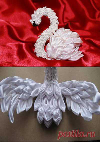 Домашняя волшебница - Мастер-класс МК "Лебедь-канзаши" (автор Анютка)