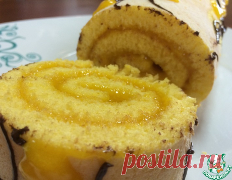 Лимонный рулет с лимонным курдом – кулинарный рецепт
