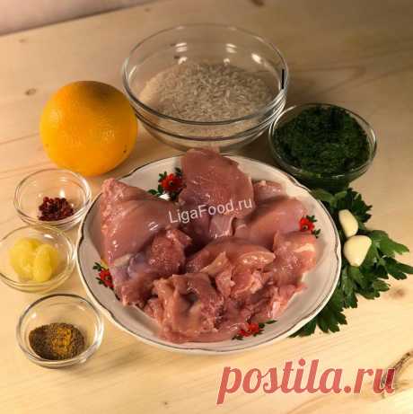 Курица в медово-апельсиновом маринаде с рисом