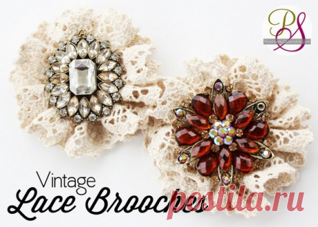МАСТЕР КЛАСС ВИНТАЖНОЙ БРОШИ ОТ Lace brooches