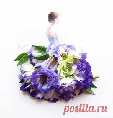 Рисунки из цветов и акварели от Лимзи (30 фото)