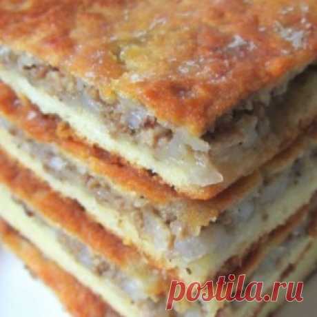 Лепёшки с мясом и картошкой.