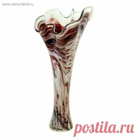 Ваза Коралл Волна молочная с марганцевой крошкой (1166234) - Купить по цене от 120,32 руб. | Интернет магазин SIMA-LAND.RU