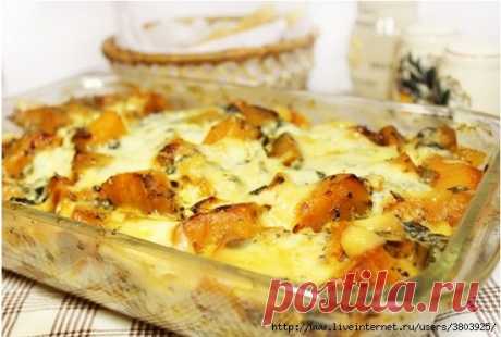 Запеченная тыква с курицей под сыром - невероятно нежно, очень вкусно, ароматно и сочно