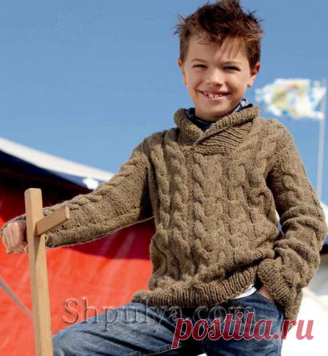 Свитер для мальчика с косами