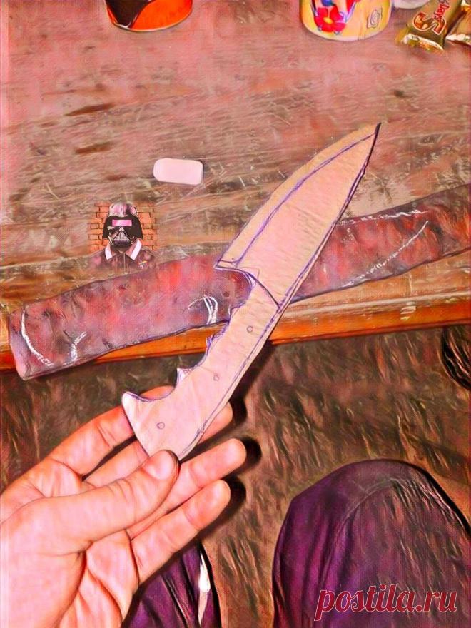💥Делал нож по чертежу с листочка по 1 часу в день на обеденном перерыве | Сварщик Саня | Яндекс Дзен
