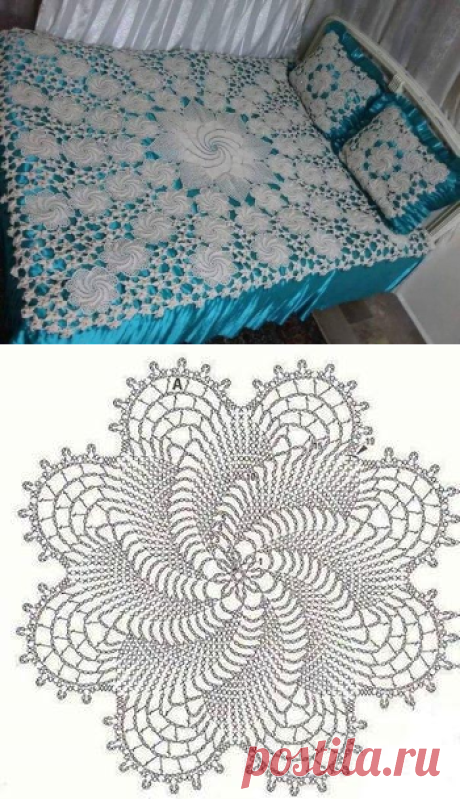 Красивое покрывало из цветочных мотивов крючком. Gancho motivos Flor combinada hermosa | Домоводство для всей семьи.