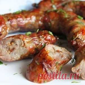 Колбаски домашние из курицы с грибами