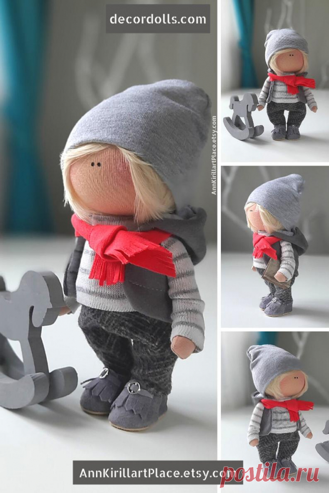 Boy Christmas Doll Handmade Winter Decor Guy Doll Interior | Etsy