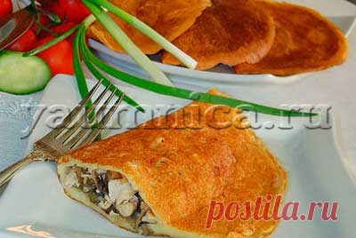 Блинные пирожки с курицей и грибами: рецепт, фото рецепт, пошаговый рецепт с фото