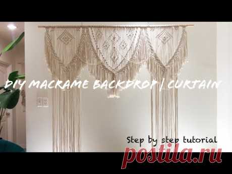 How to make a simple macrame backdrop | macrame curtain | Step by step tutorial