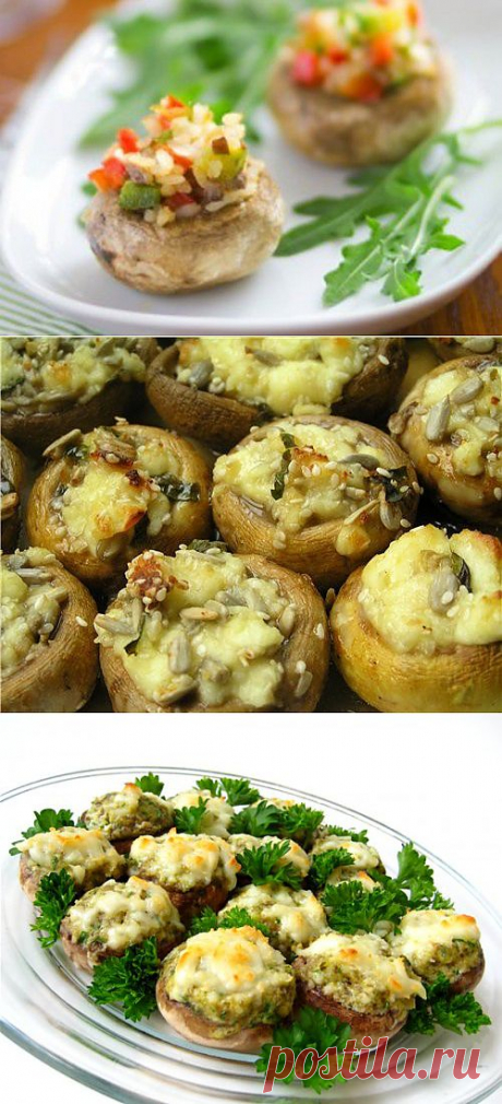 Самые вкусные закуски: фаршируем шампиньоны / Простые рецепты