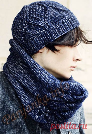 Шапка и снуд (м) 43 и 44*114 Phildar №4453