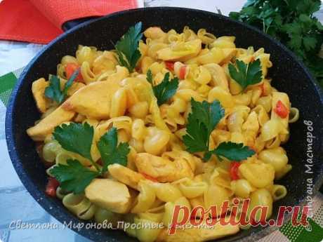 Макароны с курицей! | Готовлю ужин так, когда совсем нет времени!