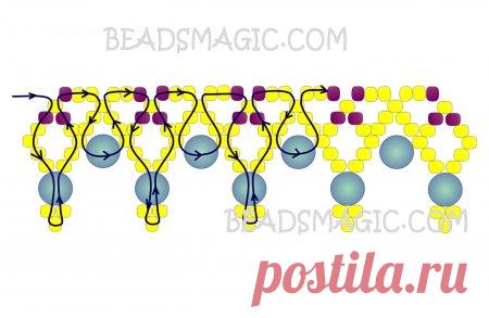Схема плетения из бисера ожерелья 